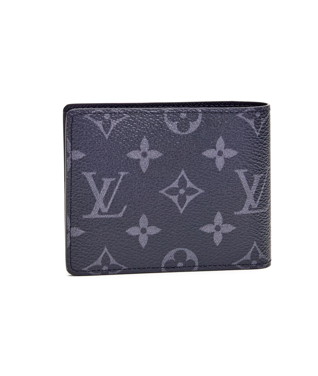 LOUIS VUITTON Черный кожаный кошелек, фото 2