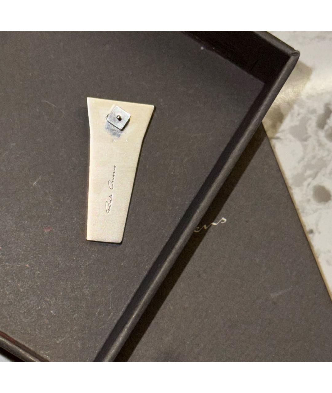 RICK OWENS Антрацитовые латунные серьги, фото 3