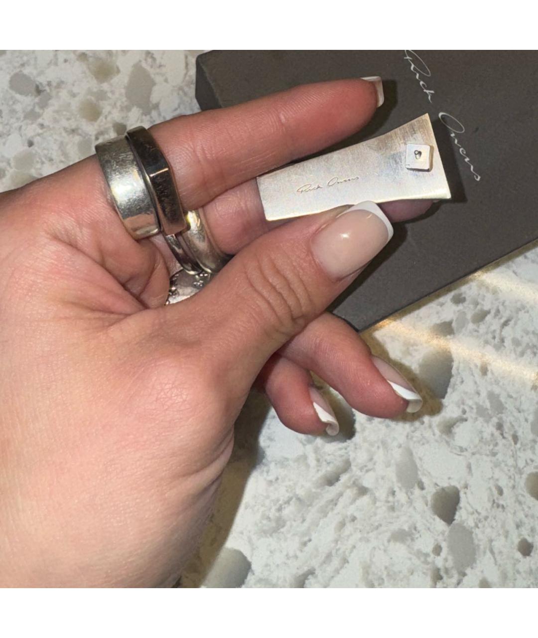 RICK OWENS Антрацитовые латунные серьги, фото 2