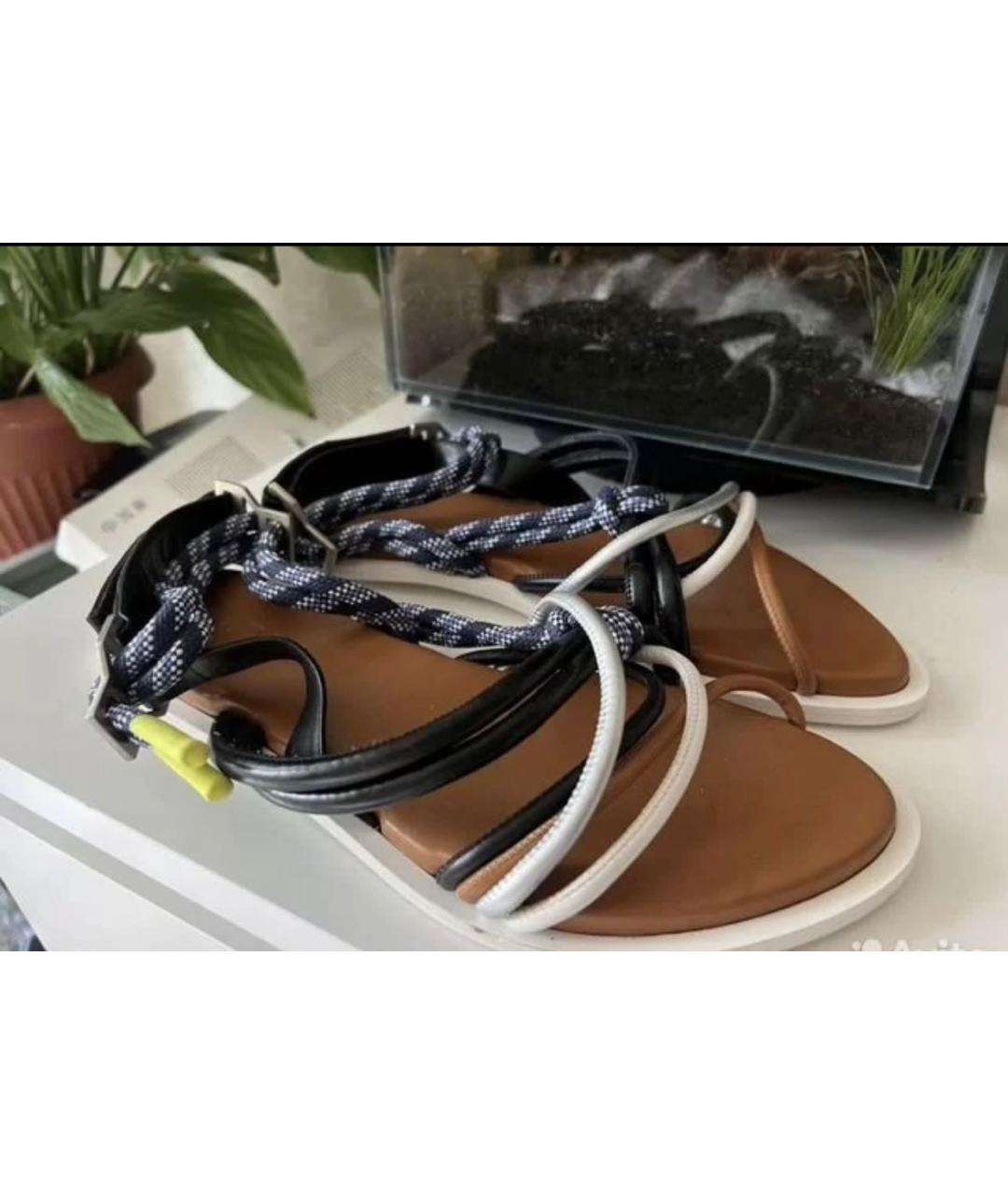 SPORTMAX Мульти кожаные сандалии, фото 4