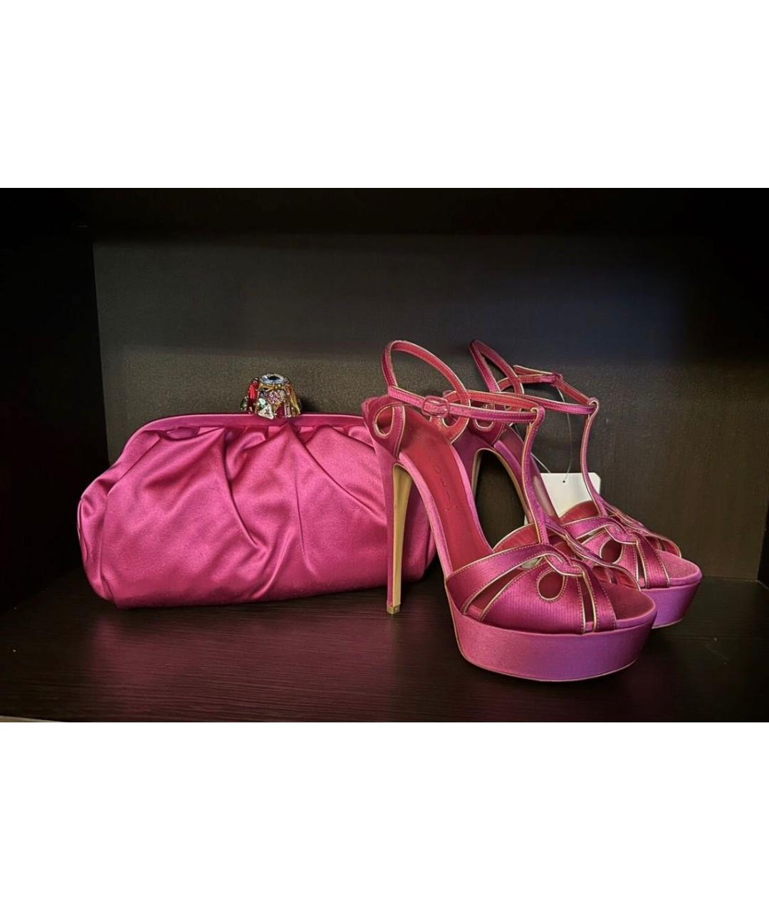 CASADEI Фуксия кожаные босоножки, фото 5