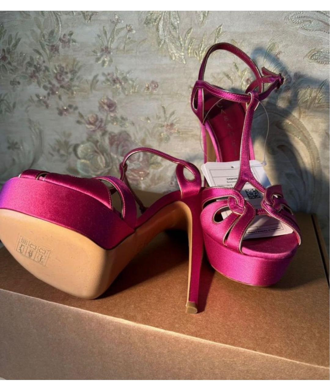 CASADEI Фуксия кожаные босоножки, фото 4