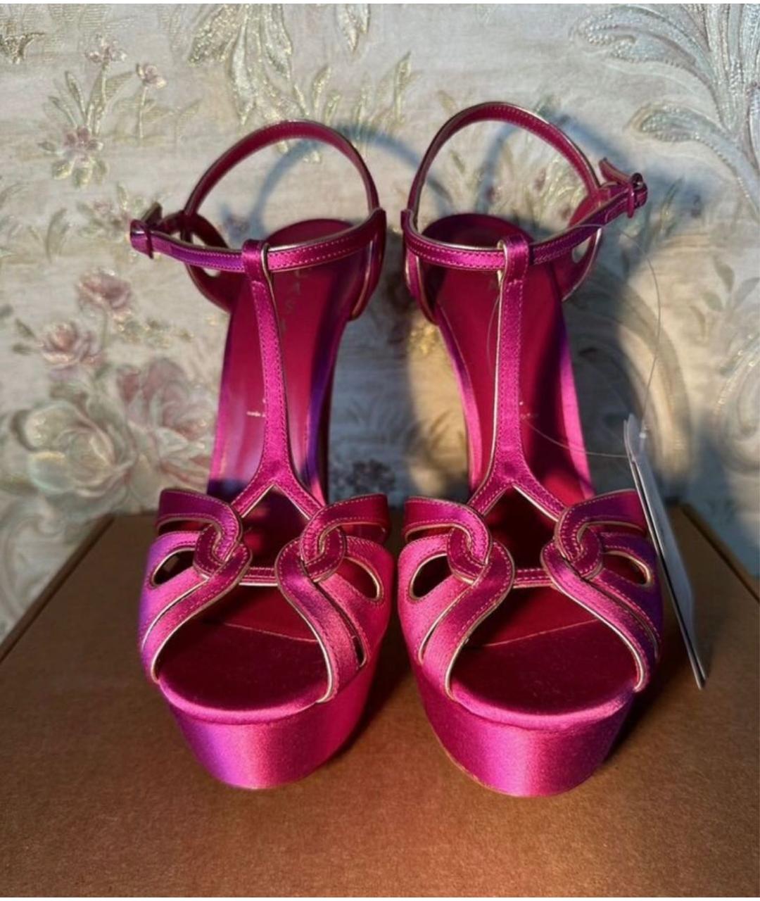 CASADEI Фуксия кожаные босоножки, фото 3