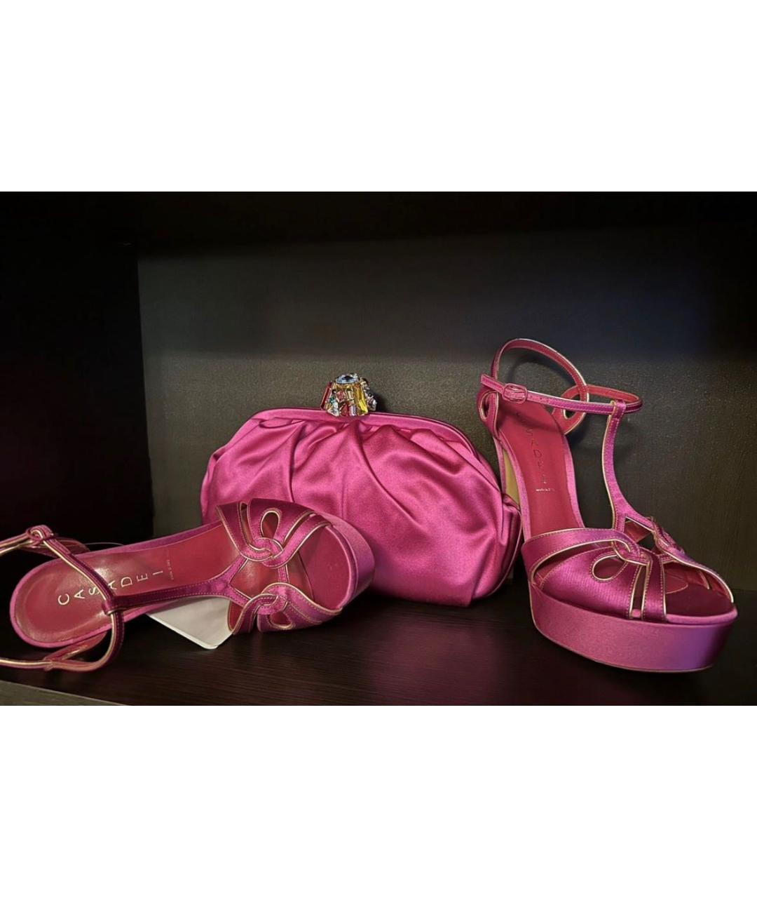CASADEI Фуксия кожаные босоножки, фото 6