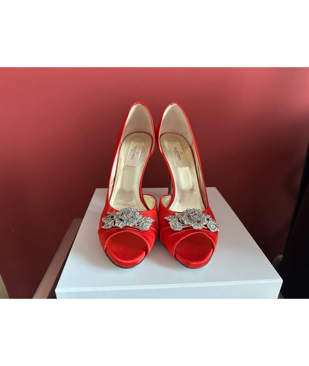 VALENTINO Красные текстильные туфли, фото 3