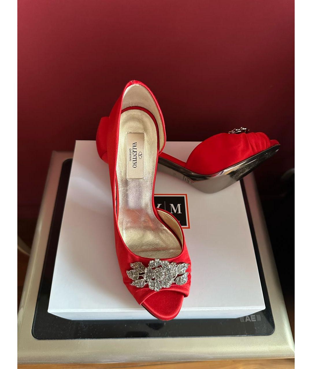 VALENTINO Красные текстильные туфли, фото 7