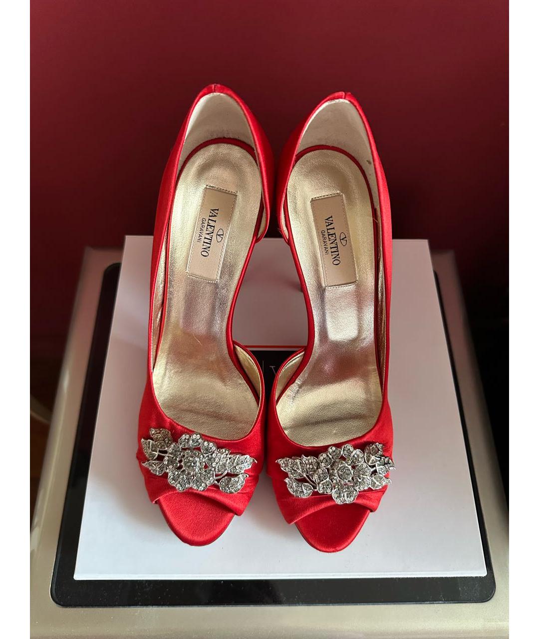 VALENTINO Красные текстильные туфли, фото 8