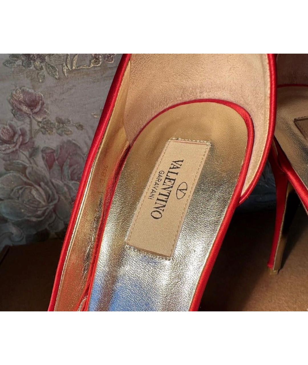 VALENTINO Красные текстильные туфли, фото 5