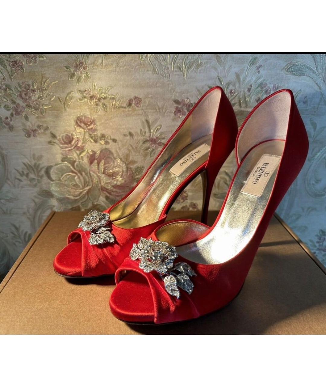 VALENTINO Красные текстильные туфли, фото 2