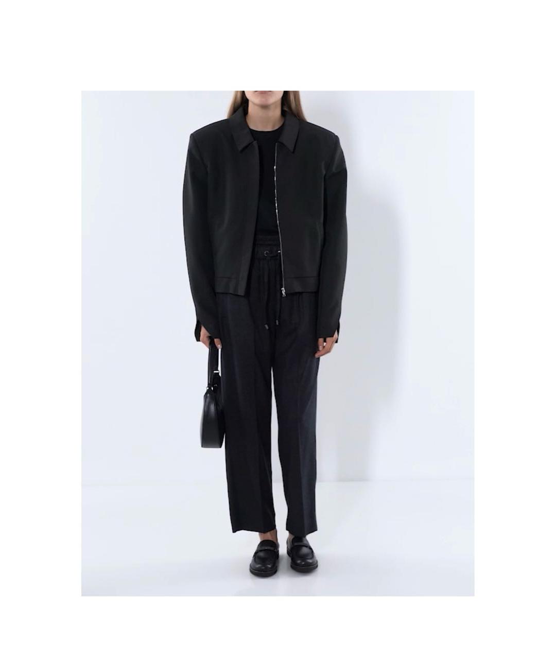 BRUNELLO CUCINELLI Антрацитовые шерстяные прямые брюки, фото 6