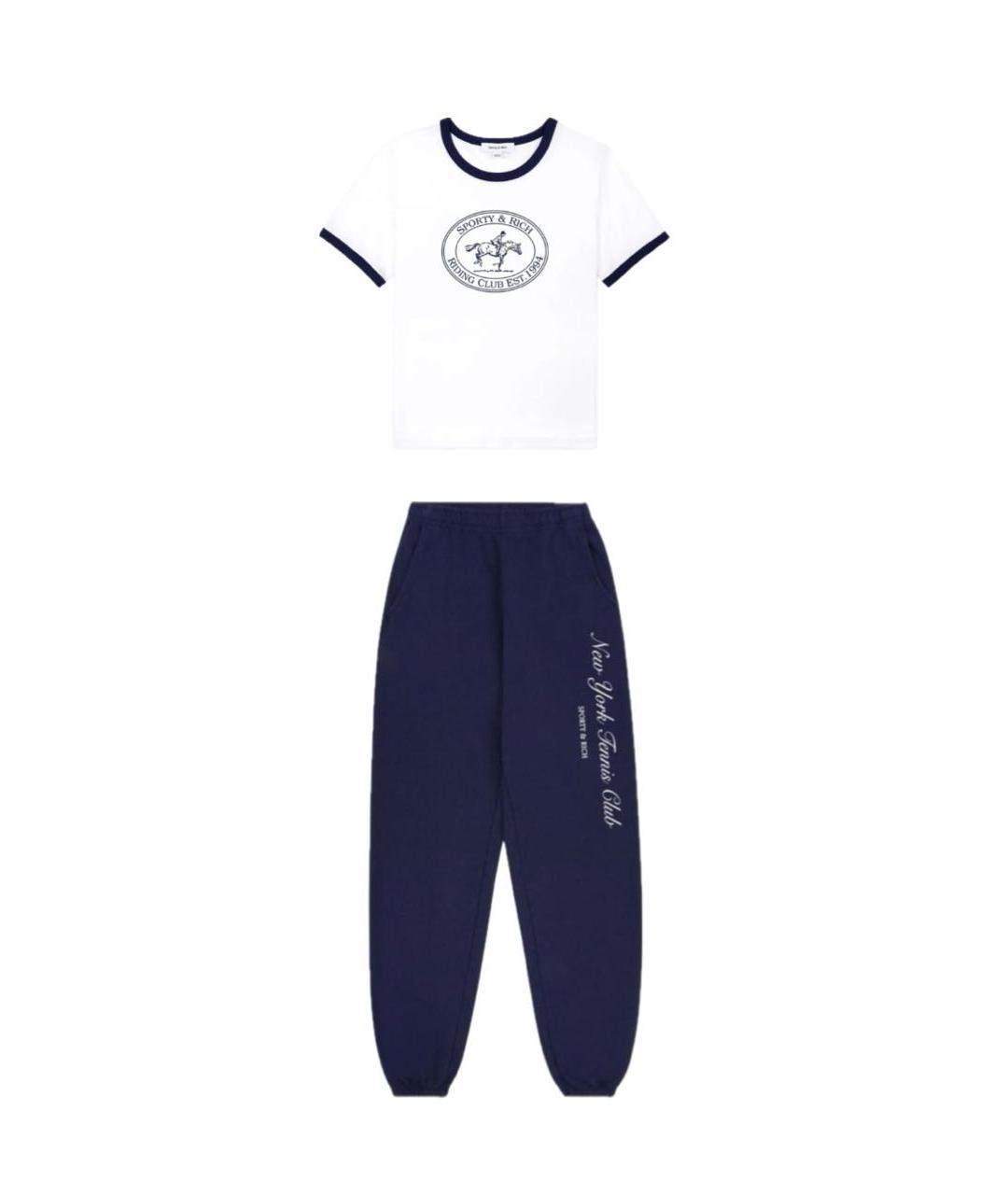 SPORTY AND RICH Темно-синий хлопковый спортивные костюмы, фото 3