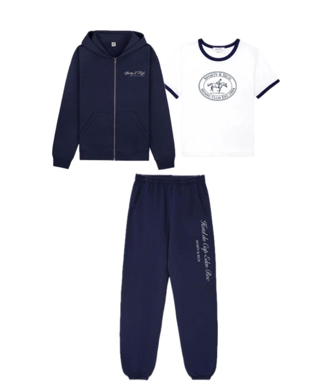 SPORTY AND RICH Темно-синий хлопковый спортивные костюмы, фото 7