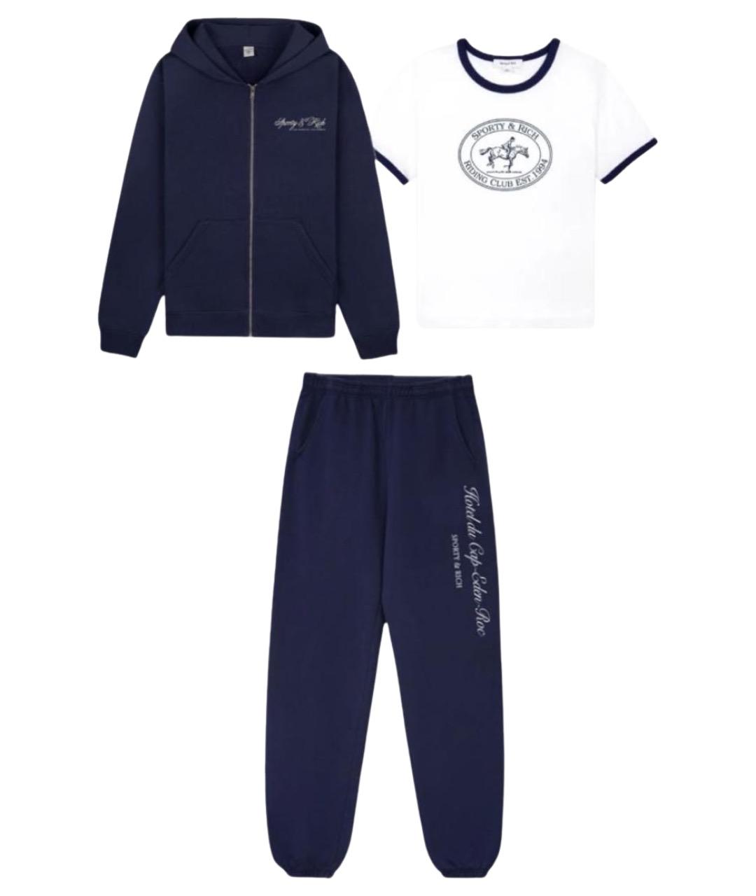 SPORTY AND RICH Темно-синий хлопковый спортивные костюмы, фото 1