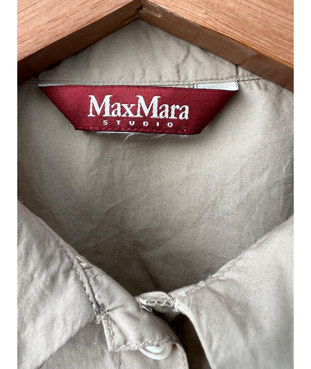 MAX MARA STUDIO Бежевая хлопковая блузы, фото 4