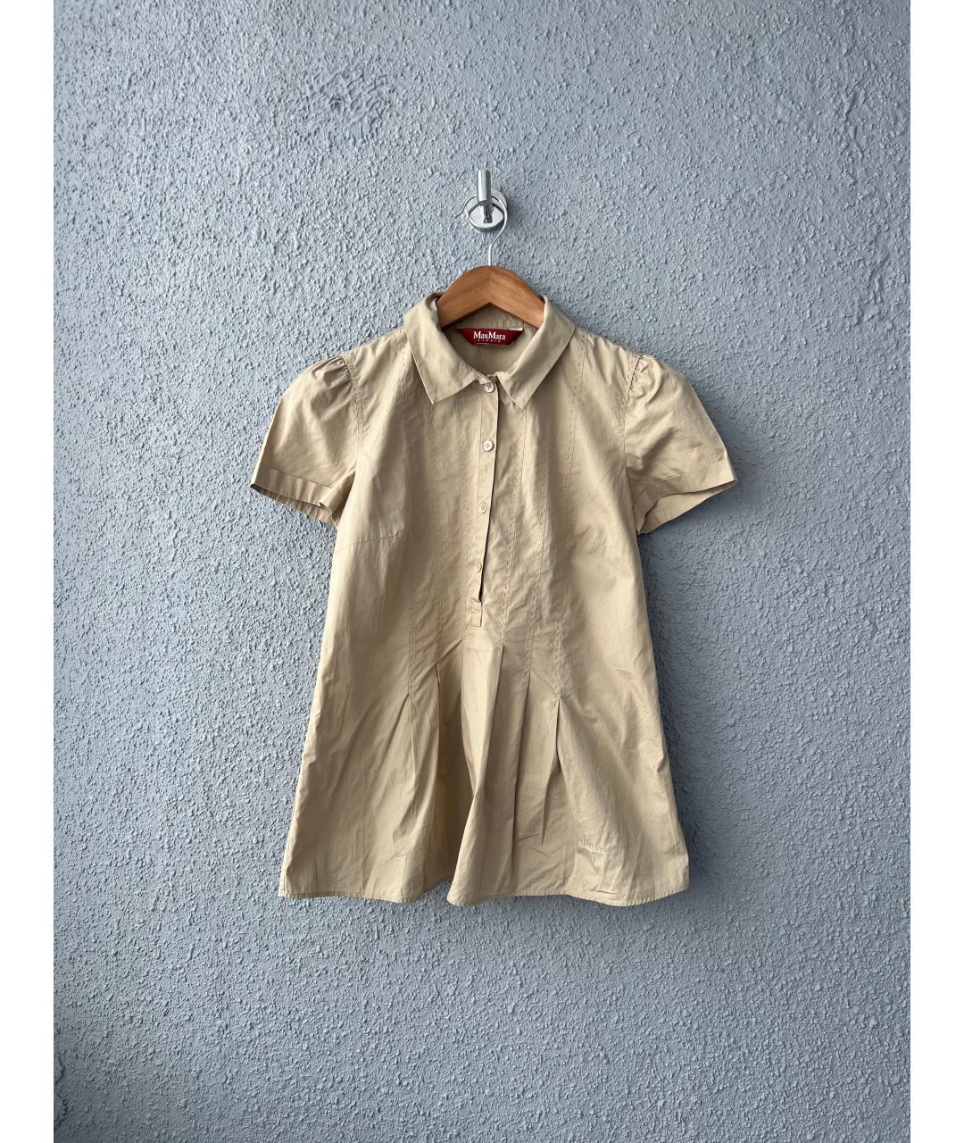 MAX MARA STUDIO Бежевая хлопковая блузы, фото 6