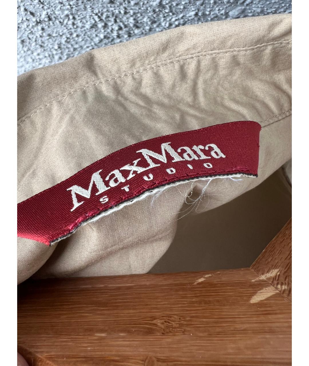 MAX MARA STUDIO Бежевая хлопковая блузы, фото 5