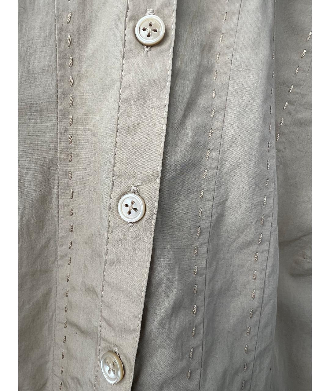 MAX MARA STUDIO Бежевая хлопковая блузы, фото 3