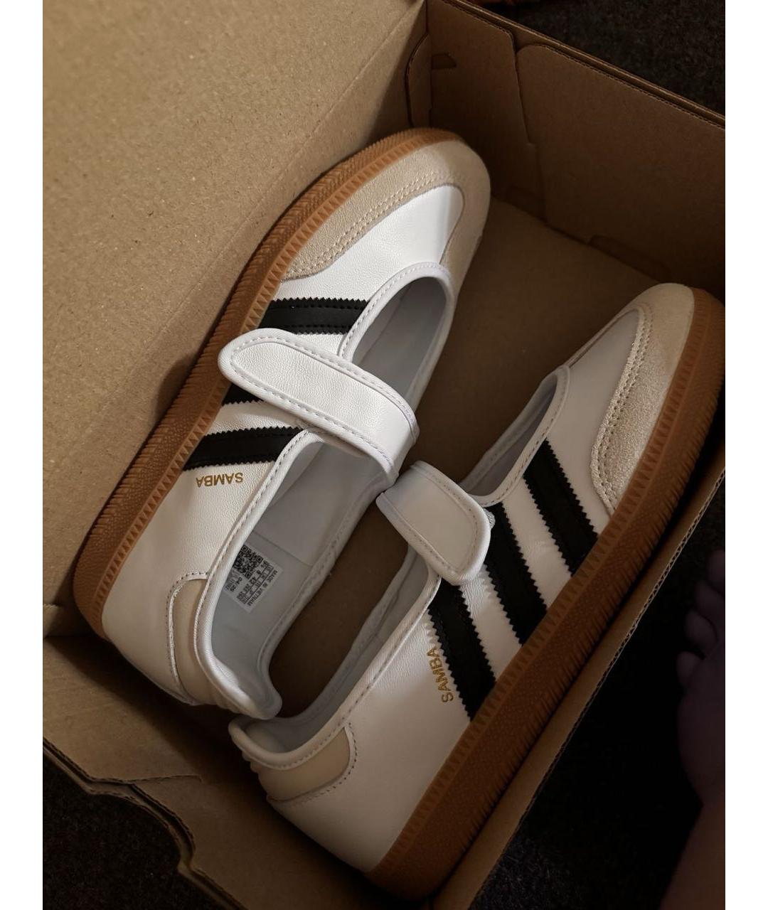 ADIDAS Белые кожаные балетки, фото 2