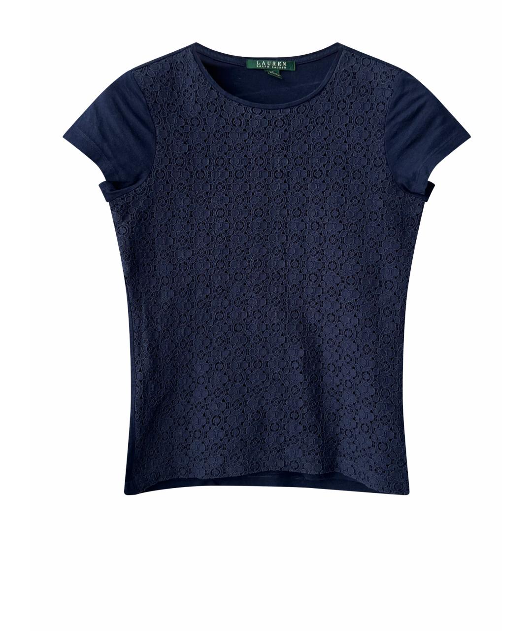 RALPH LAUREN Темно-синяя хлопковая футболка, фото 1