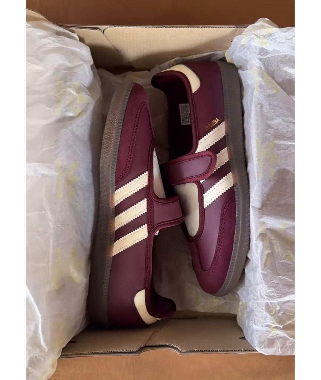 ADIDAS Бордовые кожаные балетки, фото 2