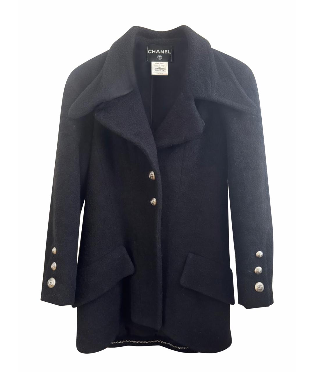 CHANEL Черный шерстяной жакет/пиджак, фото 1