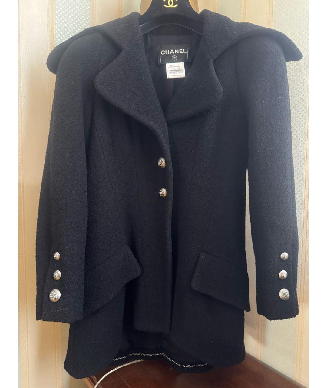 CHANEL Черный шерстяной жакет/пиджак, фото 5