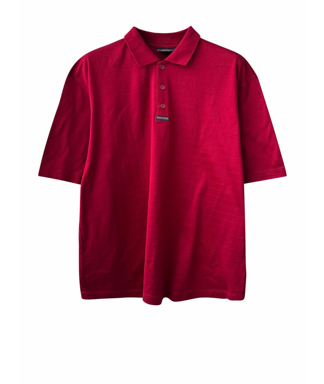PAUL & SHARK Бордовое хлопковое поло с коротким рукавом, фото 1