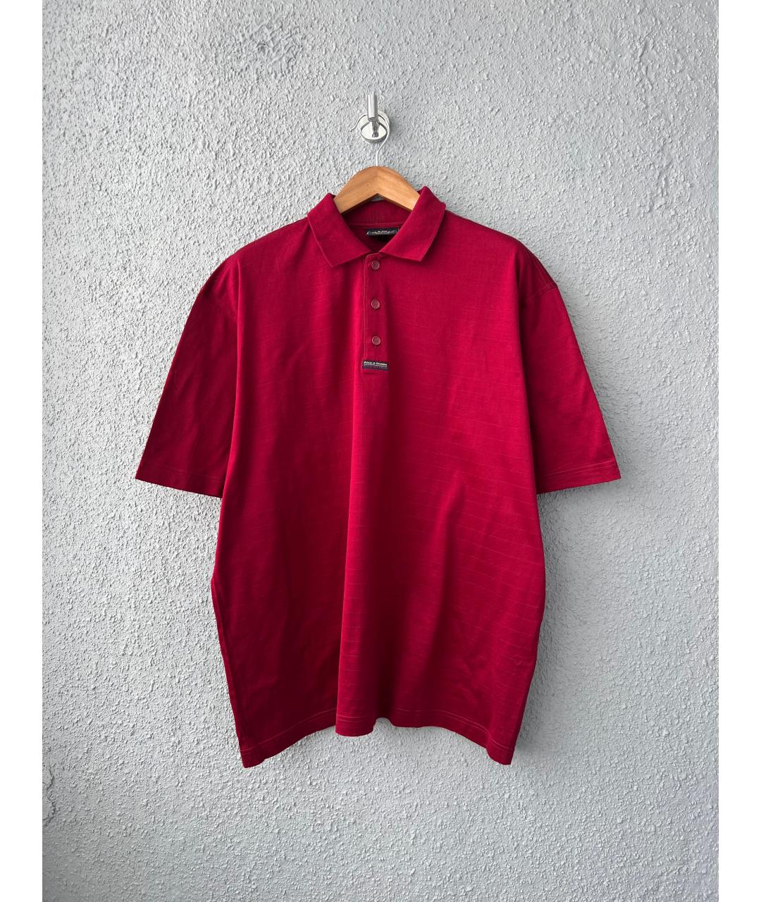 PAUL & SHARK Бордовое хлопковое поло с коротким рукавом, фото 7