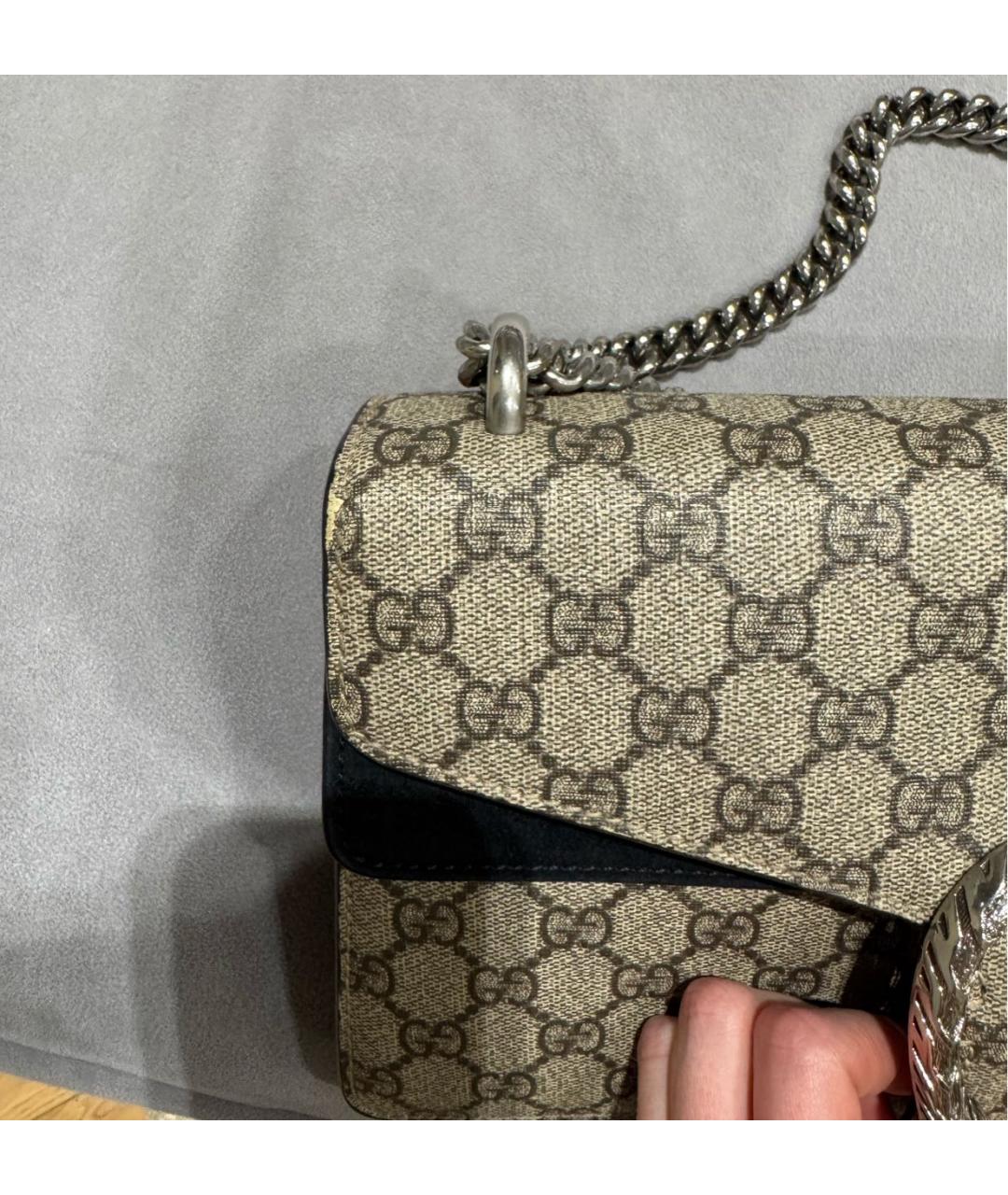 GUCCI Бежевая кожаная сумка через плечо, фото 7