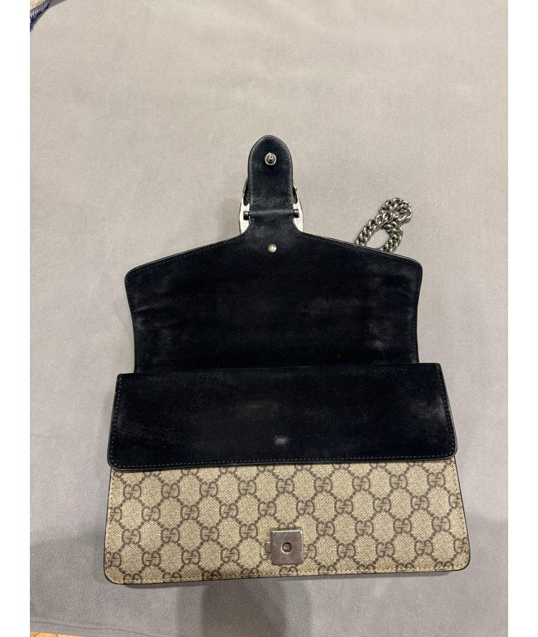 GUCCI Бежевая кожаная сумка через плечо, фото 5