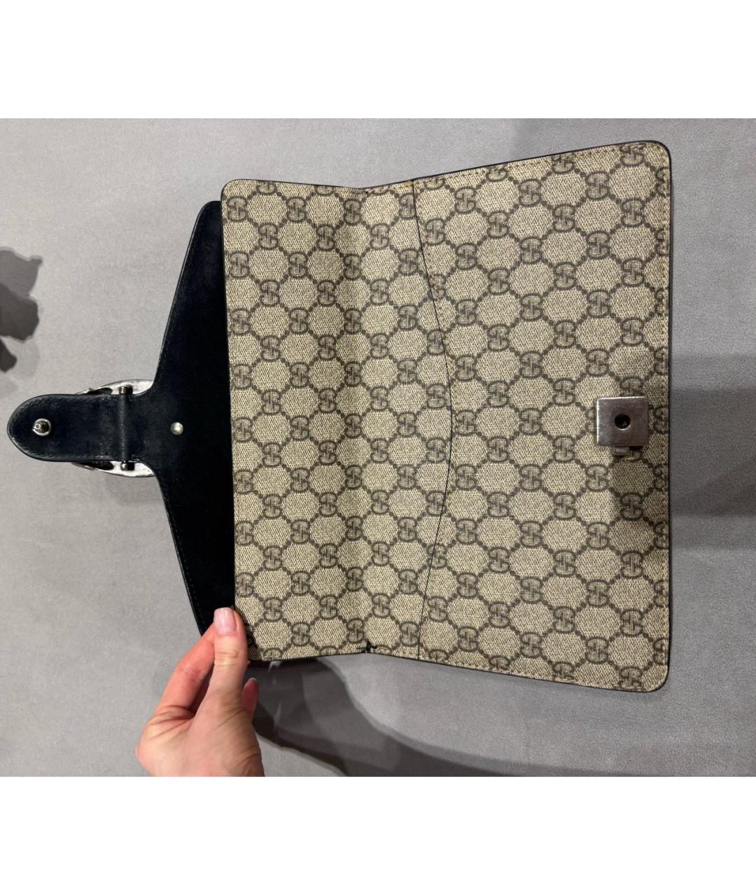 GUCCI Бежевая кожаная сумка через плечо, фото 3