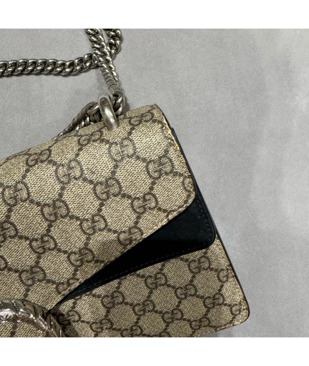 GUCCI Бежевая кожаная сумка через плечо, фото 6