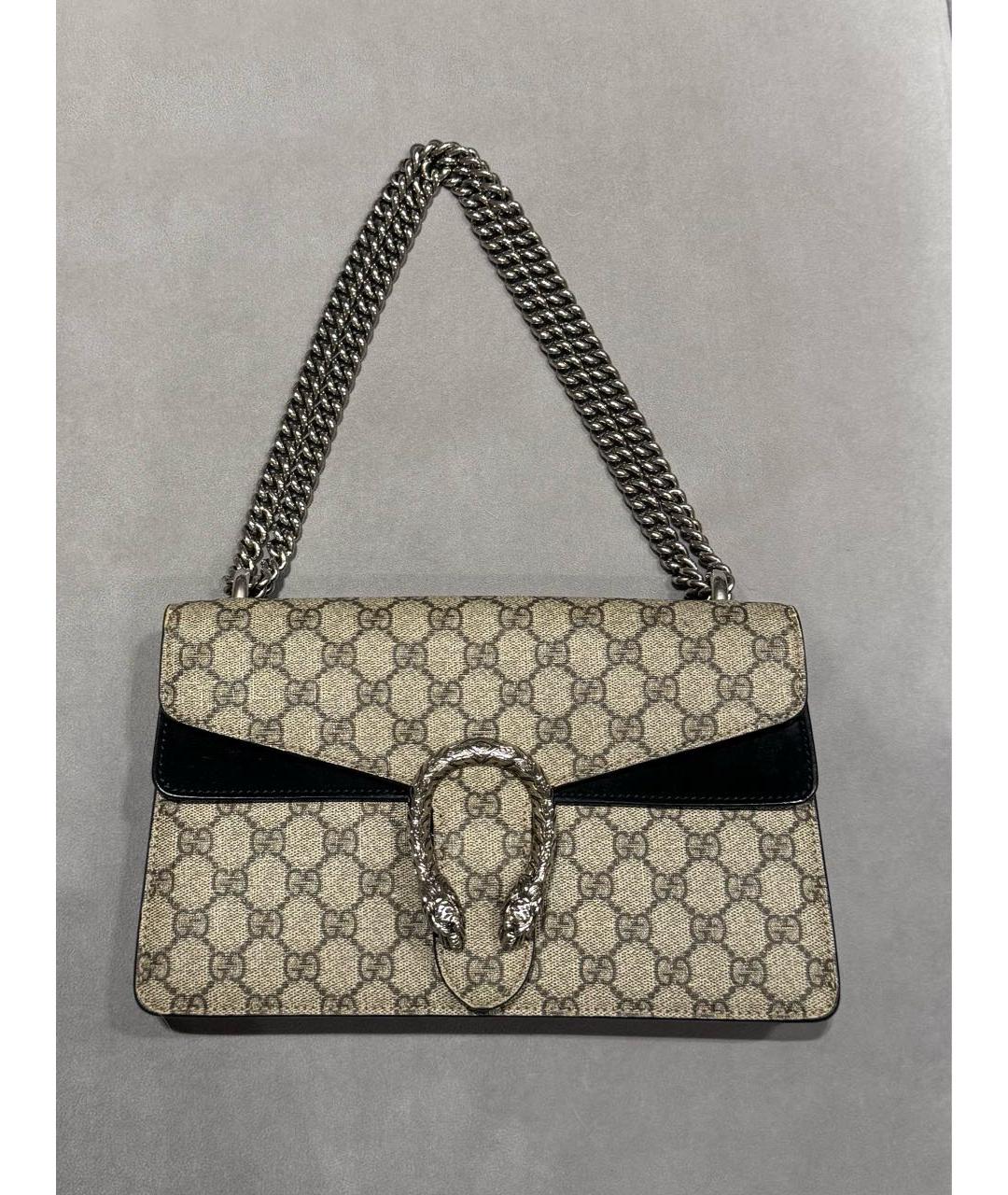 GUCCI Бежевая кожаная сумка через плечо, фото 9