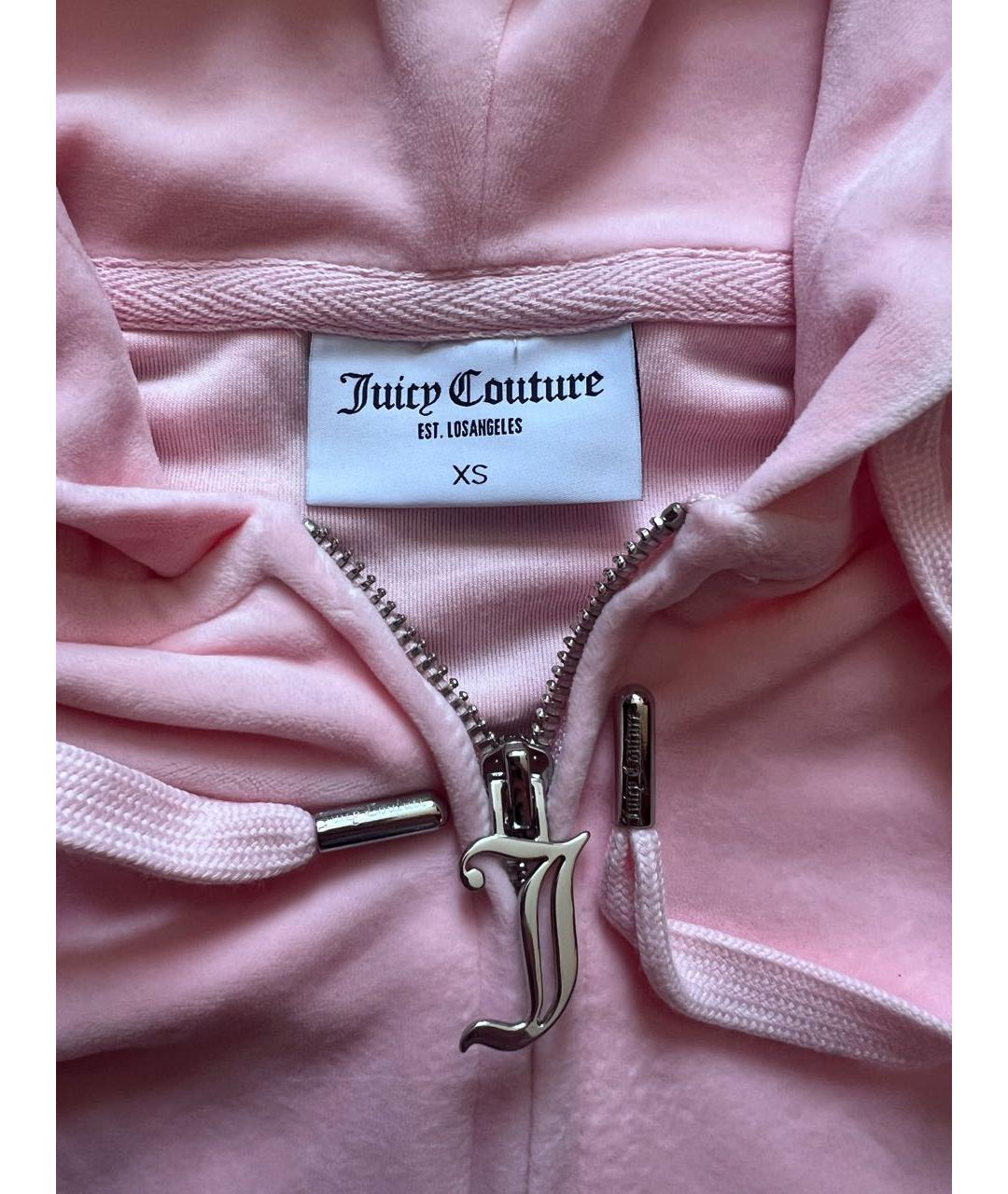 JUICY COUTURE Розовый велюровый костюм с брюками, фото 7