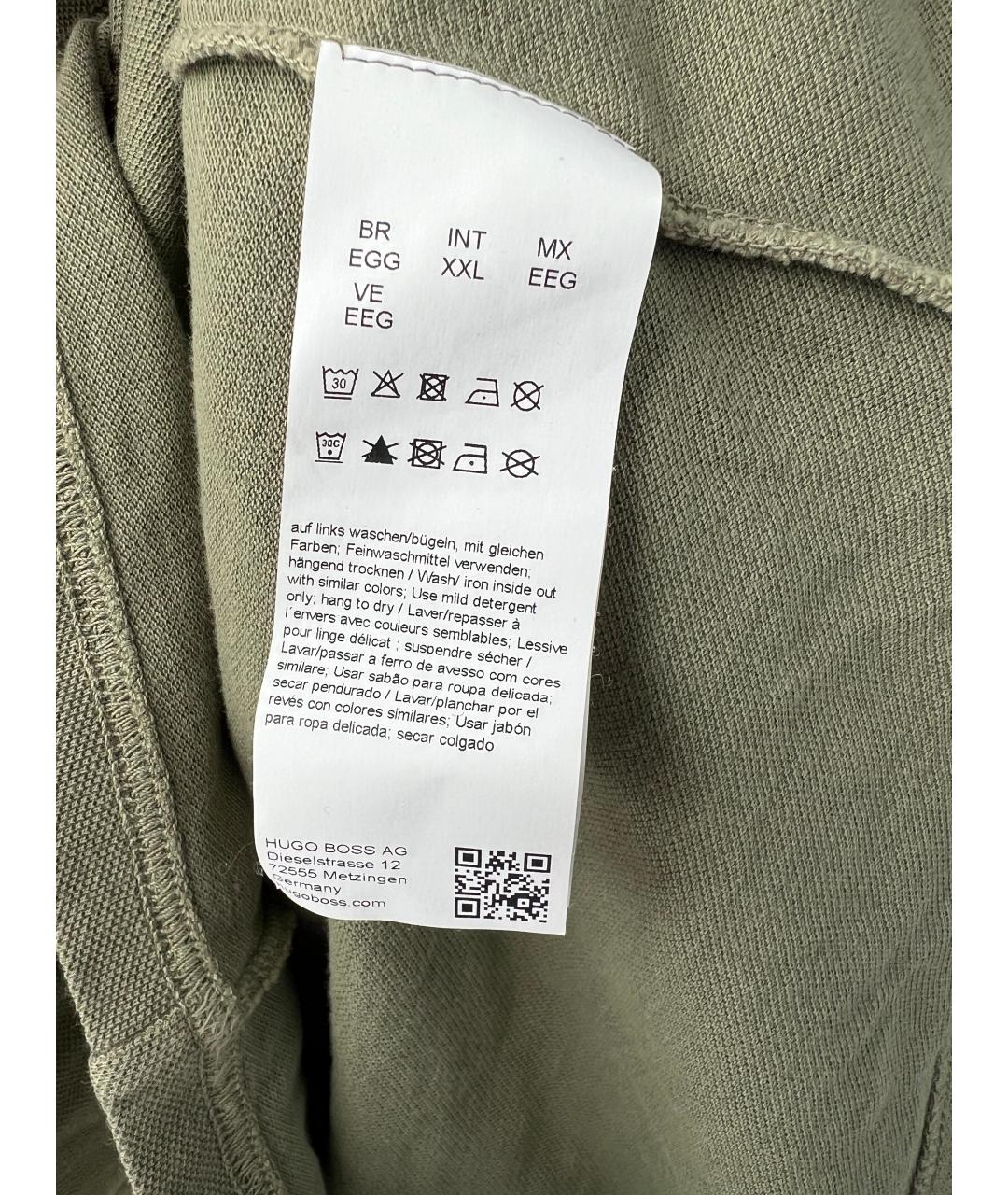 HUGO BOSS Хаки хлопковая футболка, фото 4