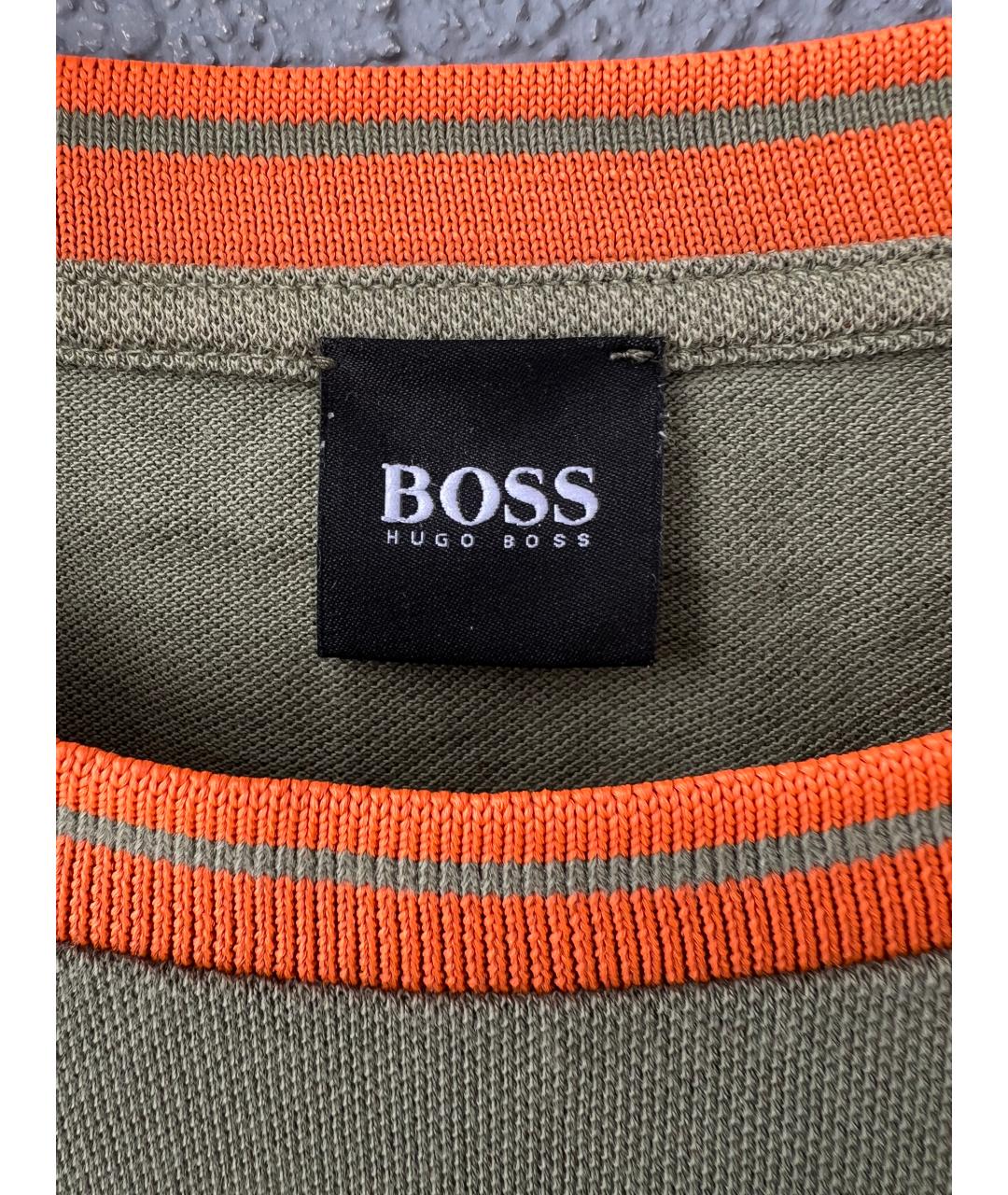 HUGO BOSS Хаки хлопковая футболка, фото 3