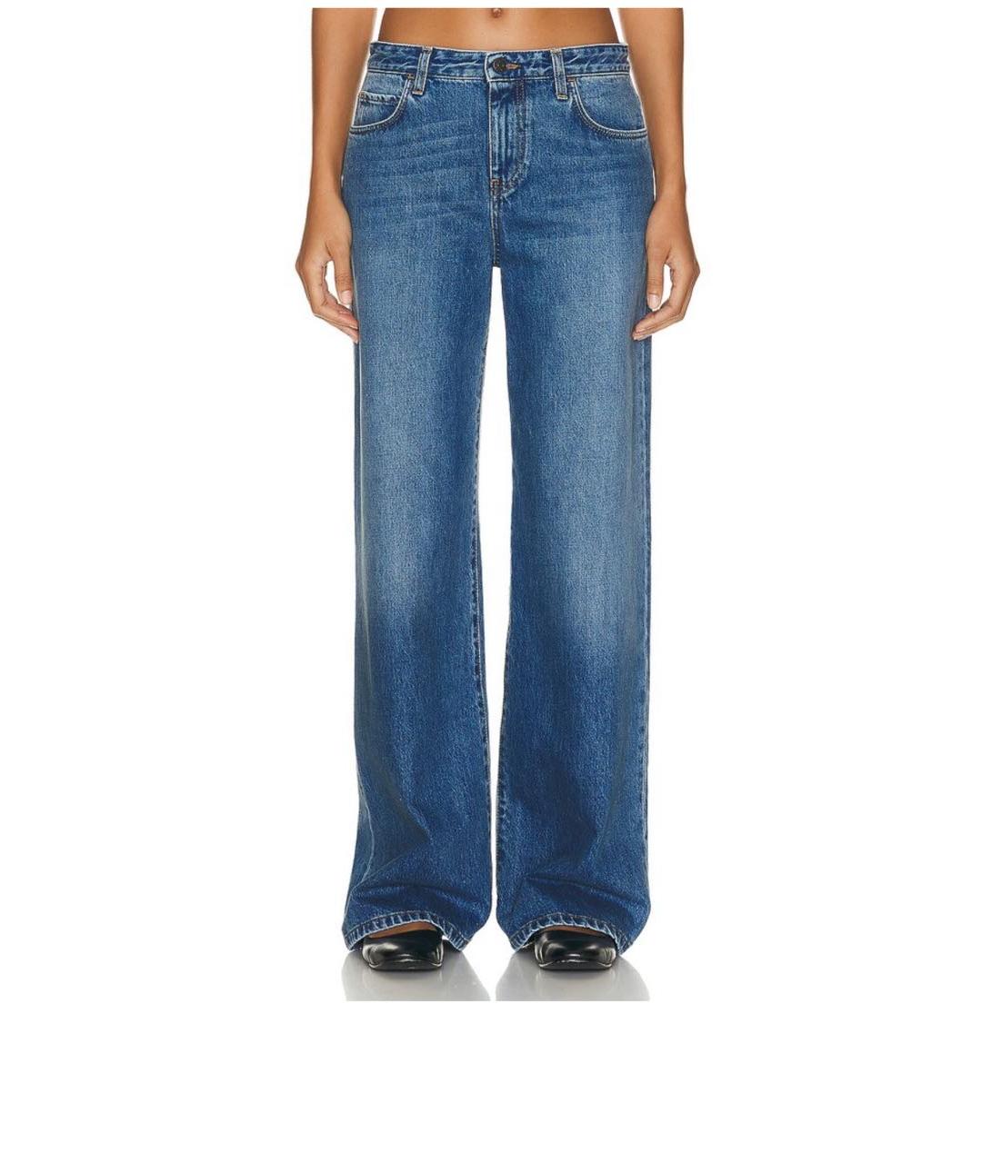 THE ROW Голубые хлопковые прямые джинсы, фото 3