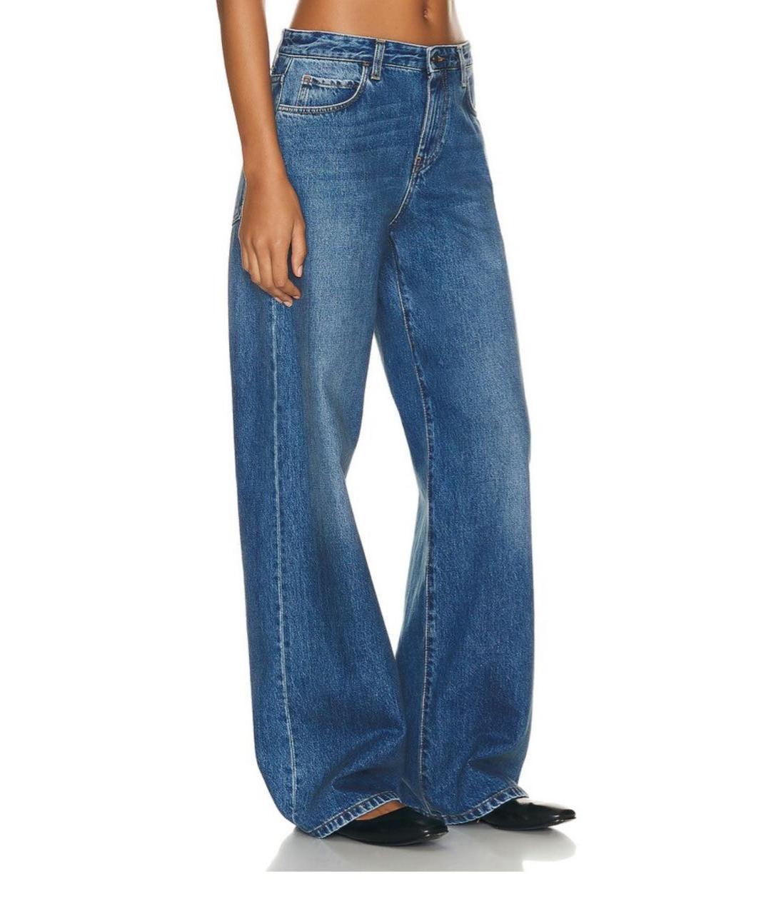 THE ROW Голубые хлопковые прямые джинсы, фото 4