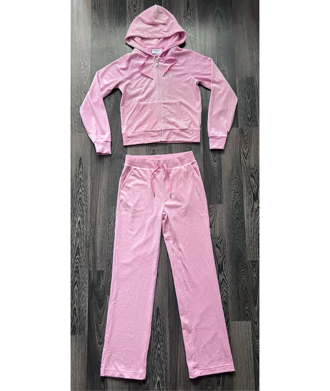 JUICY COUTURE Розовый велюровый костюм с брюками, фото 9