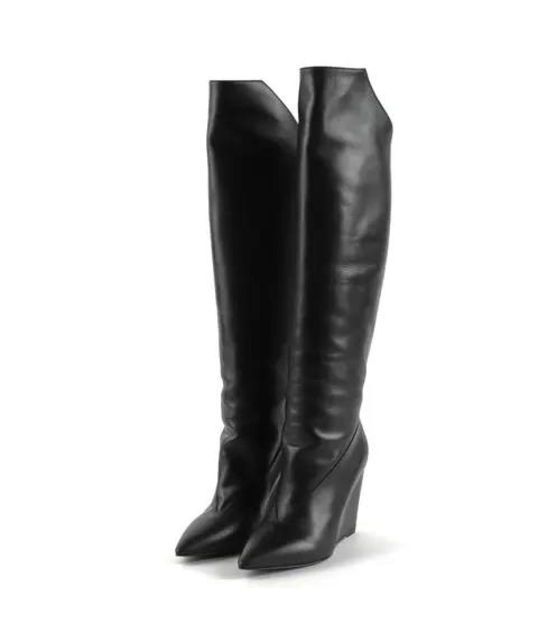 HERMES Черные кожаные сапоги, фото 2