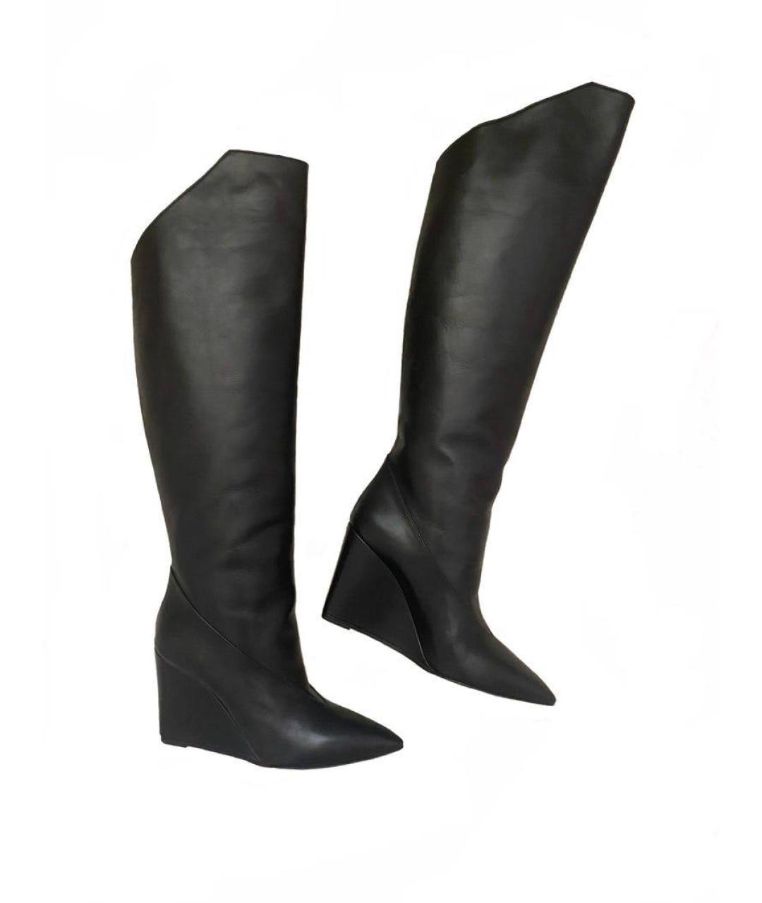 HERMES Черные кожаные сапоги, фото 5