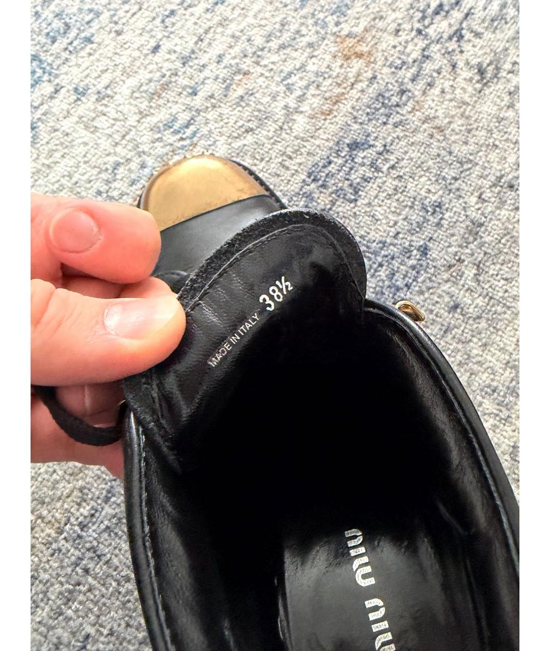 MIU MIU Черные кожаные ботинки, фото 3