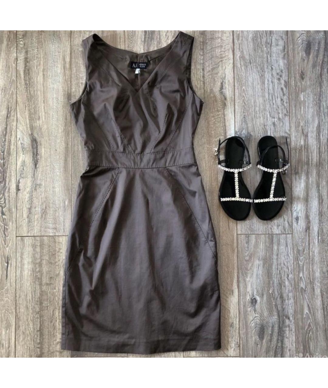 ARMANI JEANS Серое хлопковое повседневное платье, фото 3