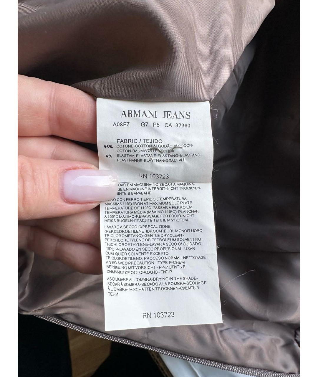 ARMANI JEANS Серое хлопковое повседневное платье, фото 5