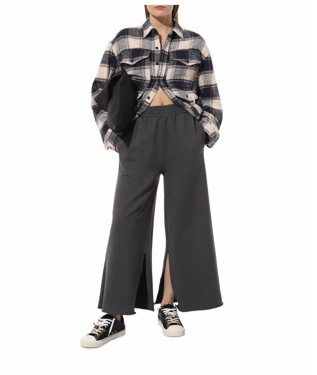 MM6 MAISON MARGIELA Антрацитовые хлопковые спортивные брюки и шорты, фото 4