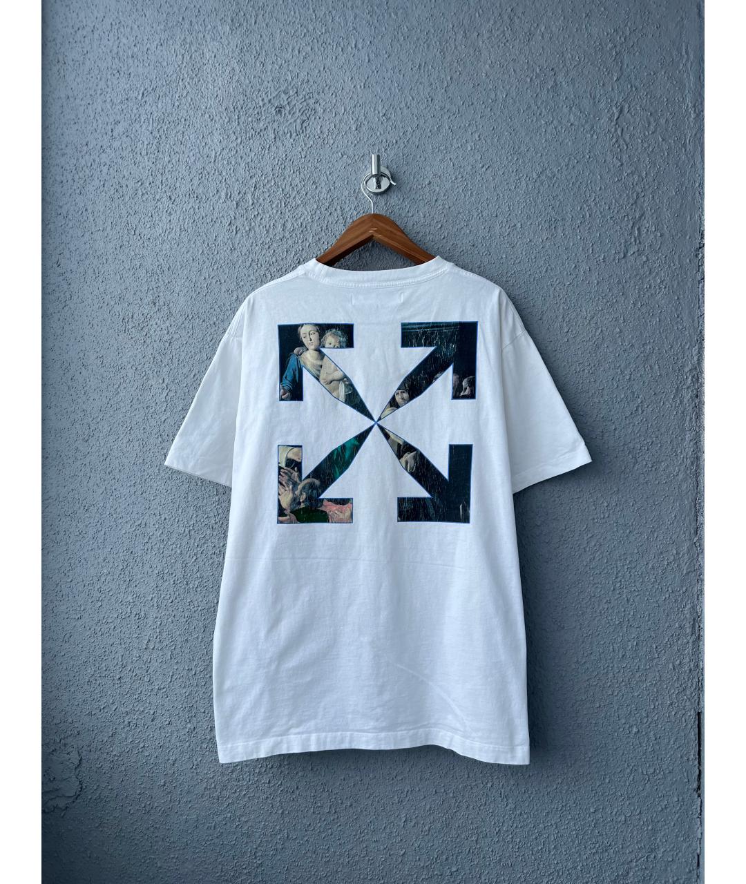 OFF-WHITE Белая хлопковая футболка, фото 2