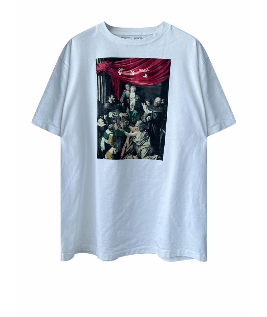 OFF-WHITE Белая хлопковая футболка, фото 1