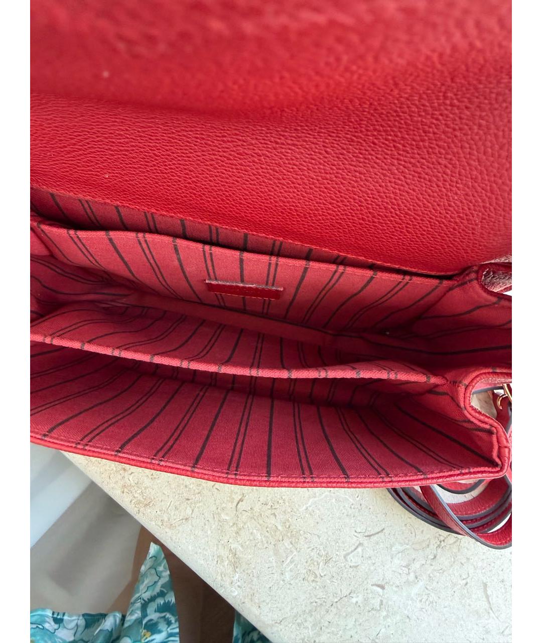 LOUIS VUITTON Красная кожаная сумка на плечо, фото 4