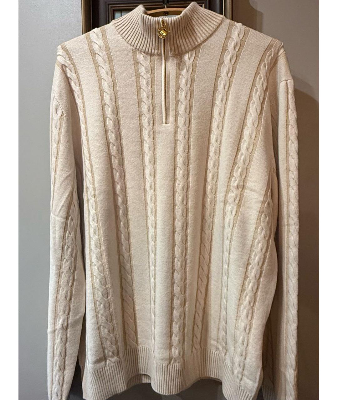 STEFANO RICCI Бежевый кашемировый джемпер / свитер, фото 4