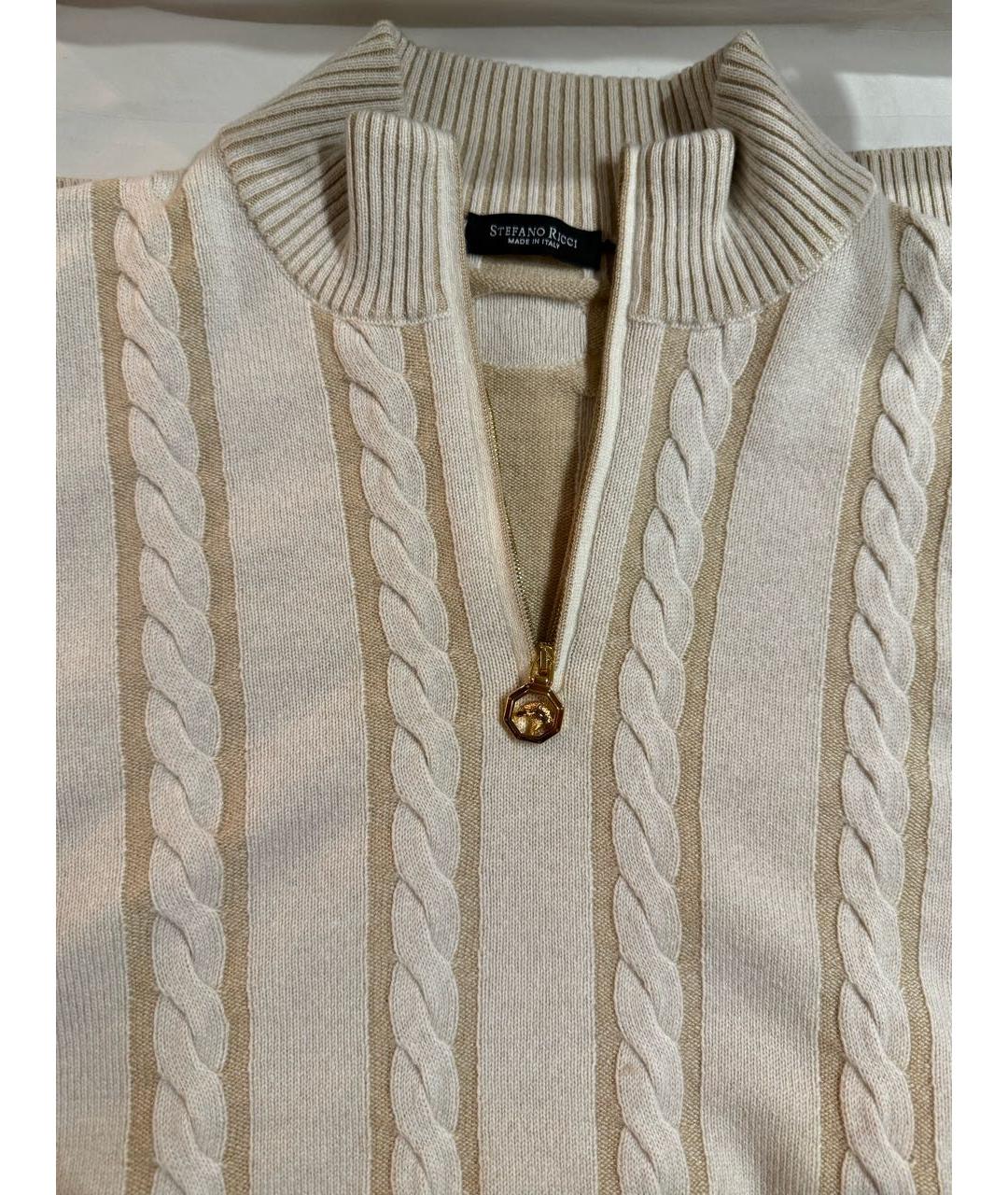 STEFANO RICCI Бежевый кашемировый джемпер / свитер, фото 3